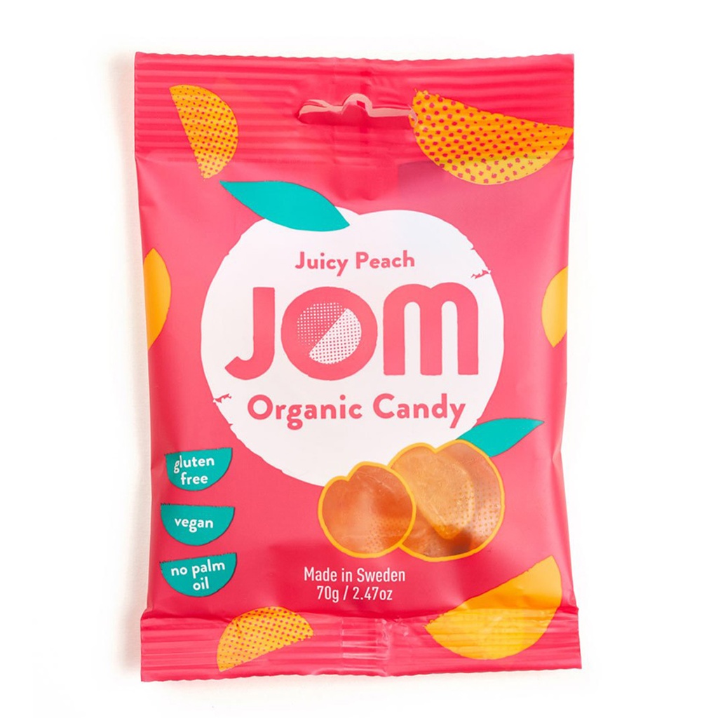 حلوى بنكهة الخوخ عضوي ( JOM)